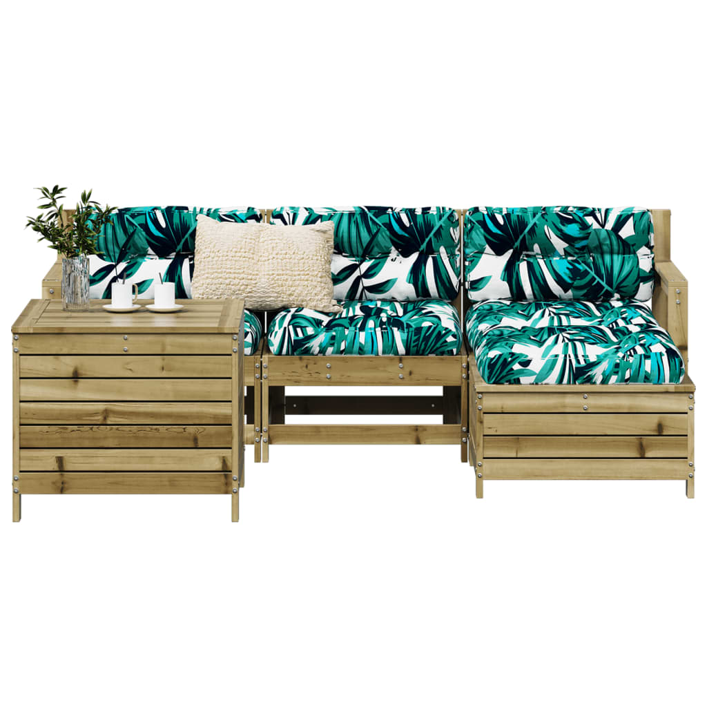5 Piece Garden Sofa Set Impregnated Wood Pine - vid-3250507 - Decor Base