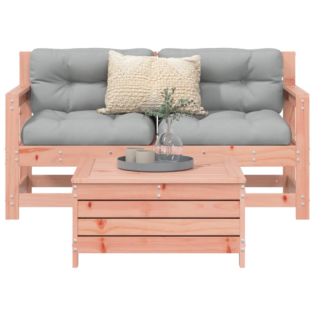 3 Piece Garden Sofa Set Solid Wood Douglas Fir - Brittle & Co