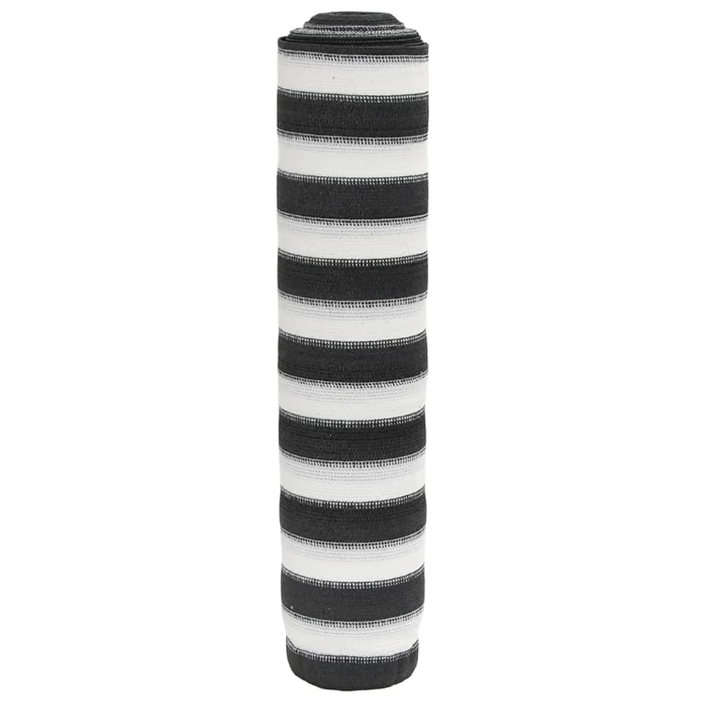 Privacy Net Anthracite and White 1.5x25 m HDPE 75 g/m² - Direct Imports