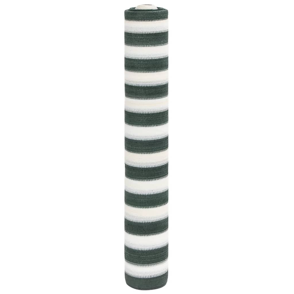 Privacy Net Green and White 1.5x25 m HDPE 150 g/m² - Direct Imports