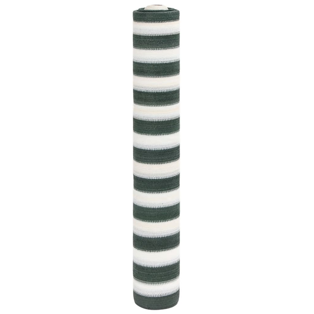 Privacy Net Green and White 1.5x25 m HDPE 195 g/m² - Direct Imports