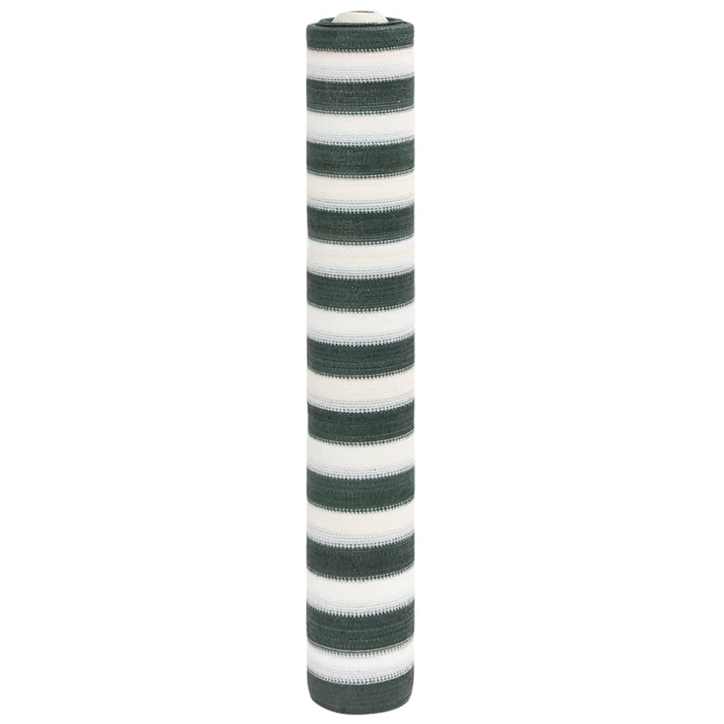 Privacy Net Green and White 1.8x25 m HDPE 195 g/m² - Direct Imports