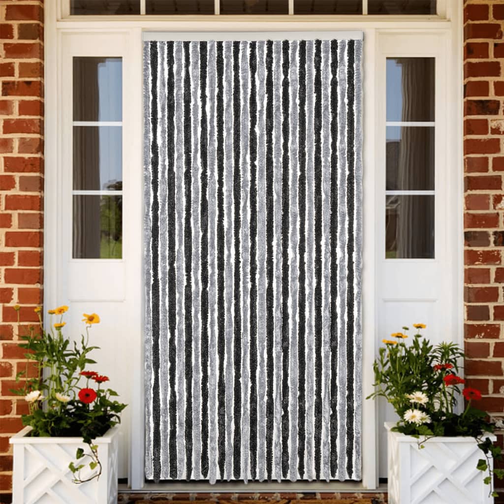 Fly Curtain Grey and Black 118x220 cm Chenille - Charlotte Dunes