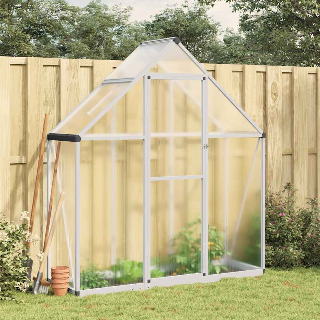 Greenhouse with Base Frame Silver 169x58x195 cm Aluminium - Charlotte Dunes