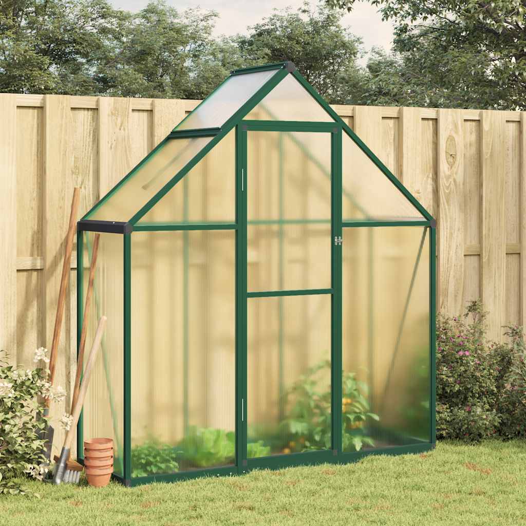Greenhouse with Base Frame Green 169x58x195 cm Aluminium - Charlotte Dunes