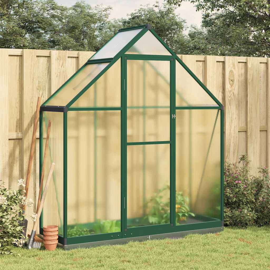 Greenhouse with Base Frame Green 169x58x202 cm Aluminium - Charlotte Dunes