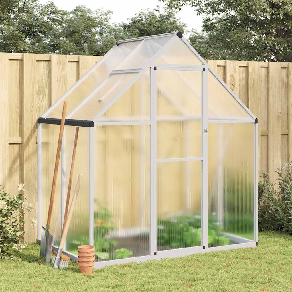 Greenhouse with Base Frame Silver 169x114x195 cm Aluminium - Charlotte Dunes