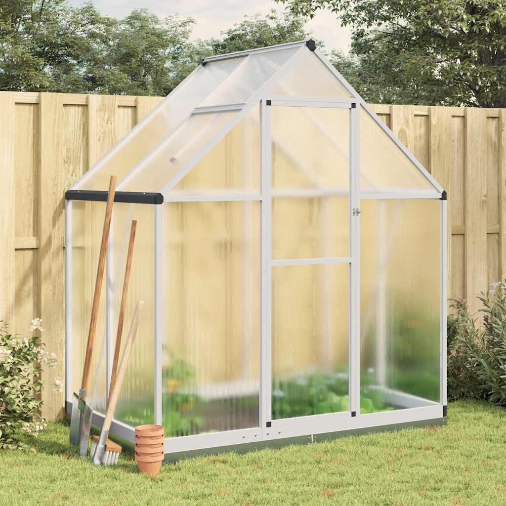 Greenhouse with Base Frame Silver 169x114x202 cm Aluminium - Charlotte Dunes
