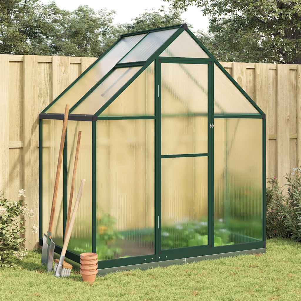 Greenhouse with Base Frame Green 169x114x202 cm Aluminium - Charlotte Dunes