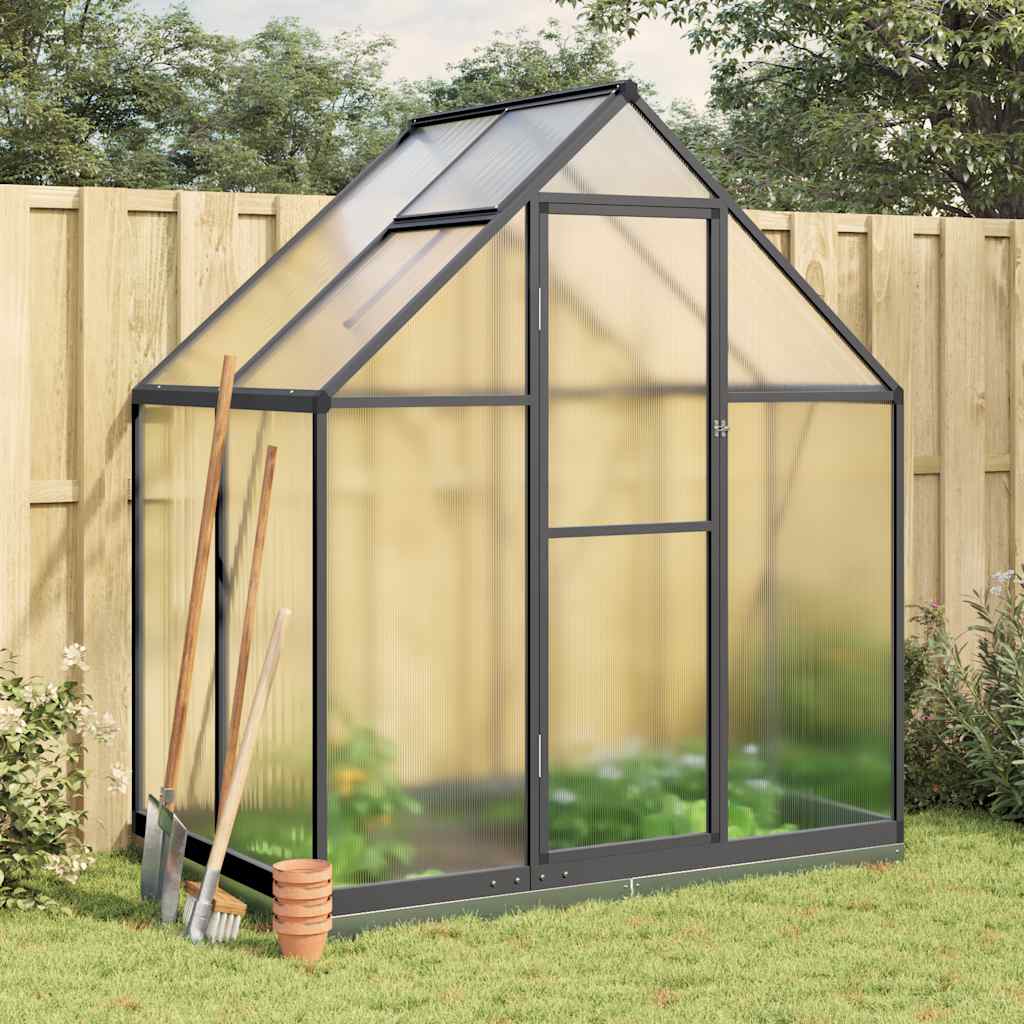 Greenhouse with Base Frame Anthracite 169x114x202 cm Aluminium - Charlotte Dunes