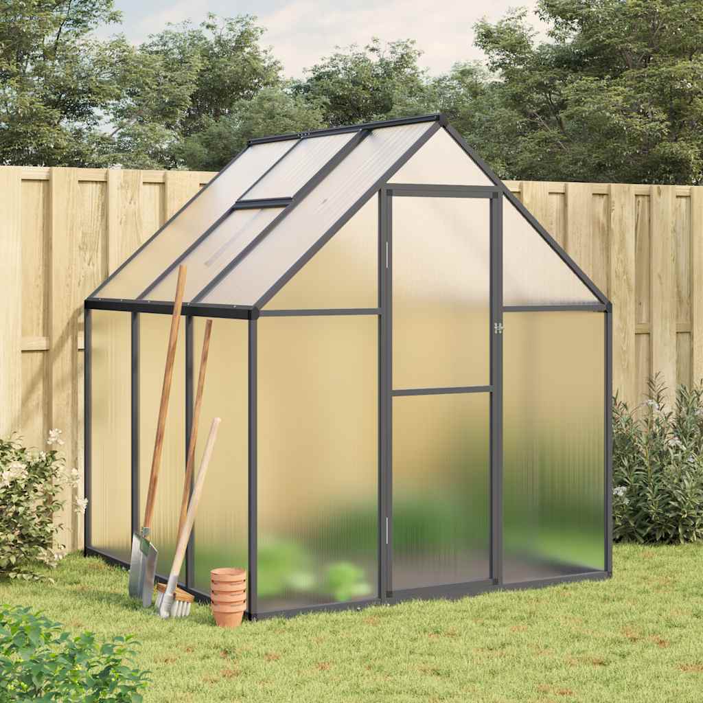 Greenhouse with Base Frame Anthracite 169x169x195 cm Aluminium - Charlotte Dunes