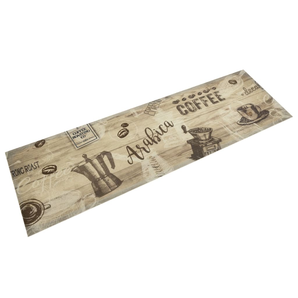 Kitchen Rug Washable Coffee Brown 45x150 cm Velvet - Casper Homes