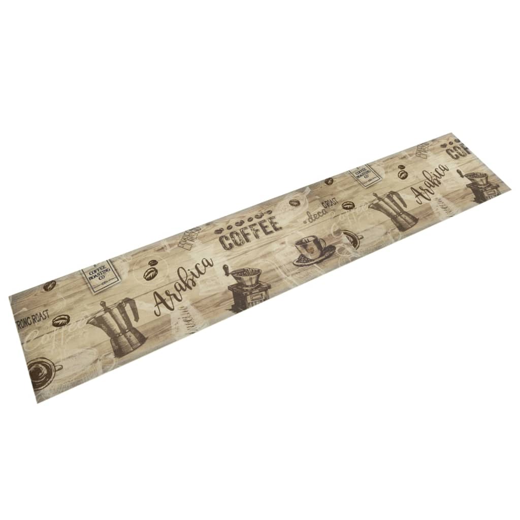 Kitchen Rug Washable Coffee Brown 60x300 cm Velvet - Casper Homes