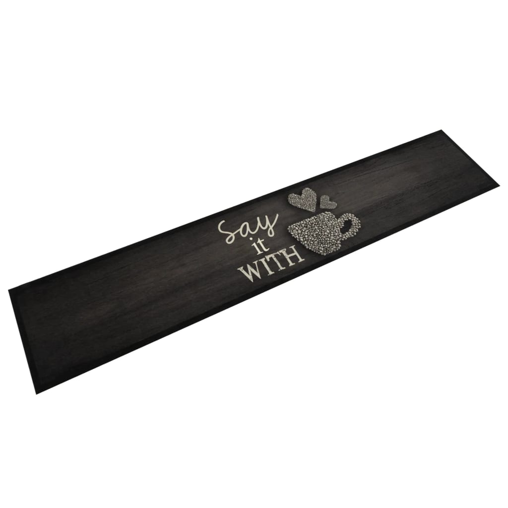 Kitchen Rug Washable Cup Black 60x300 cm Velvet - Casper Homes