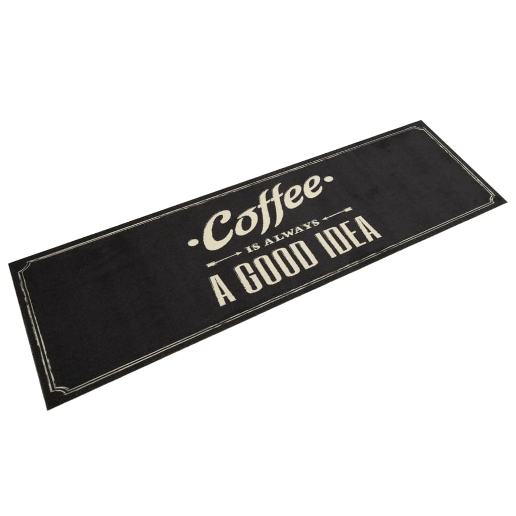 Kitchen Rug Washable Coffee Text 45x150 cm Velvet - vid-4005596 - Casper Homes