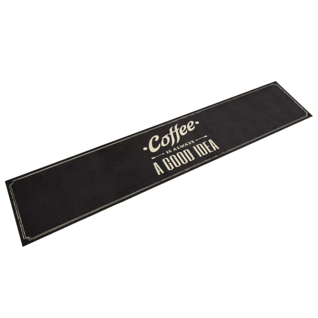 Kitchen Rug Washable Coffee Text 60x300 cm Velvet - The Home Maker
