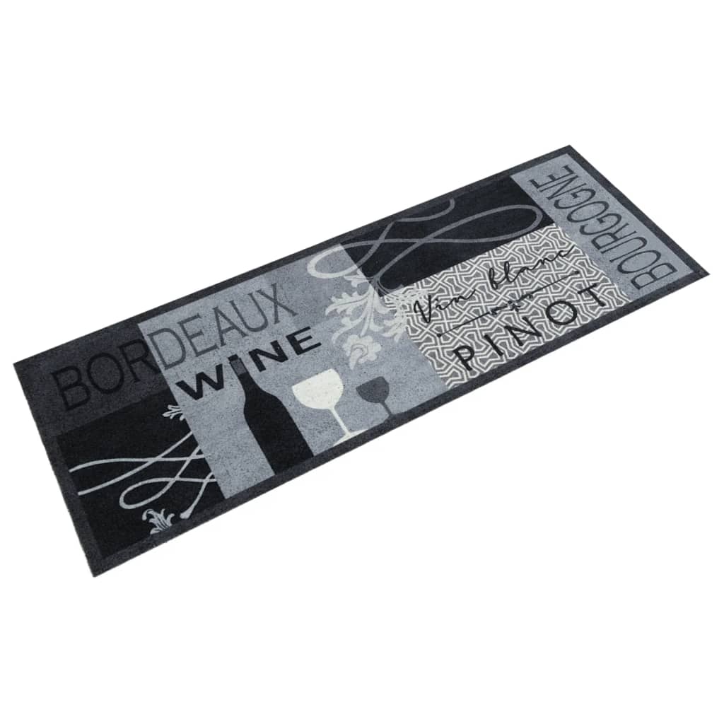 Kitchen Rug Washable Wine Grey 45x150 cm Velvet - Casper Homes