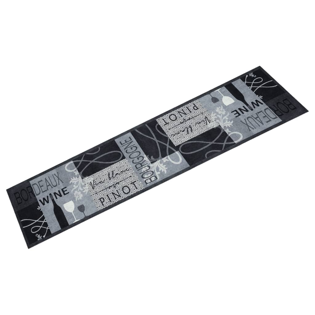 Kitchen Rug Washable Wine Grey 60x300 cm Velvet - Casper Homes