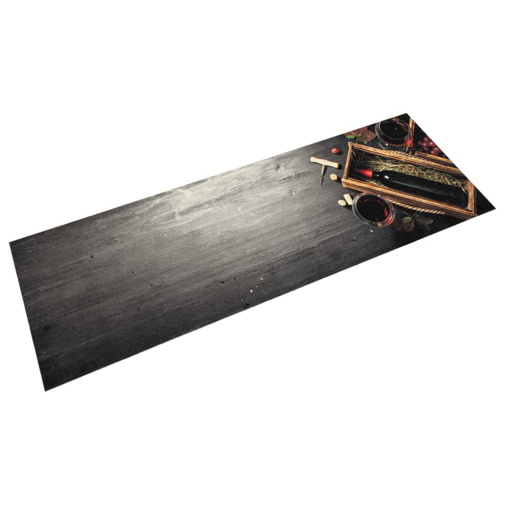 Kitchen Rug Washable Wine Bottle 45x150 cm Velvet - Casper Homes