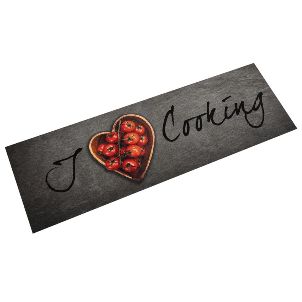 Kitchen Rug Washable Cooking Text 45x150 cm Velvet - Casper Homes