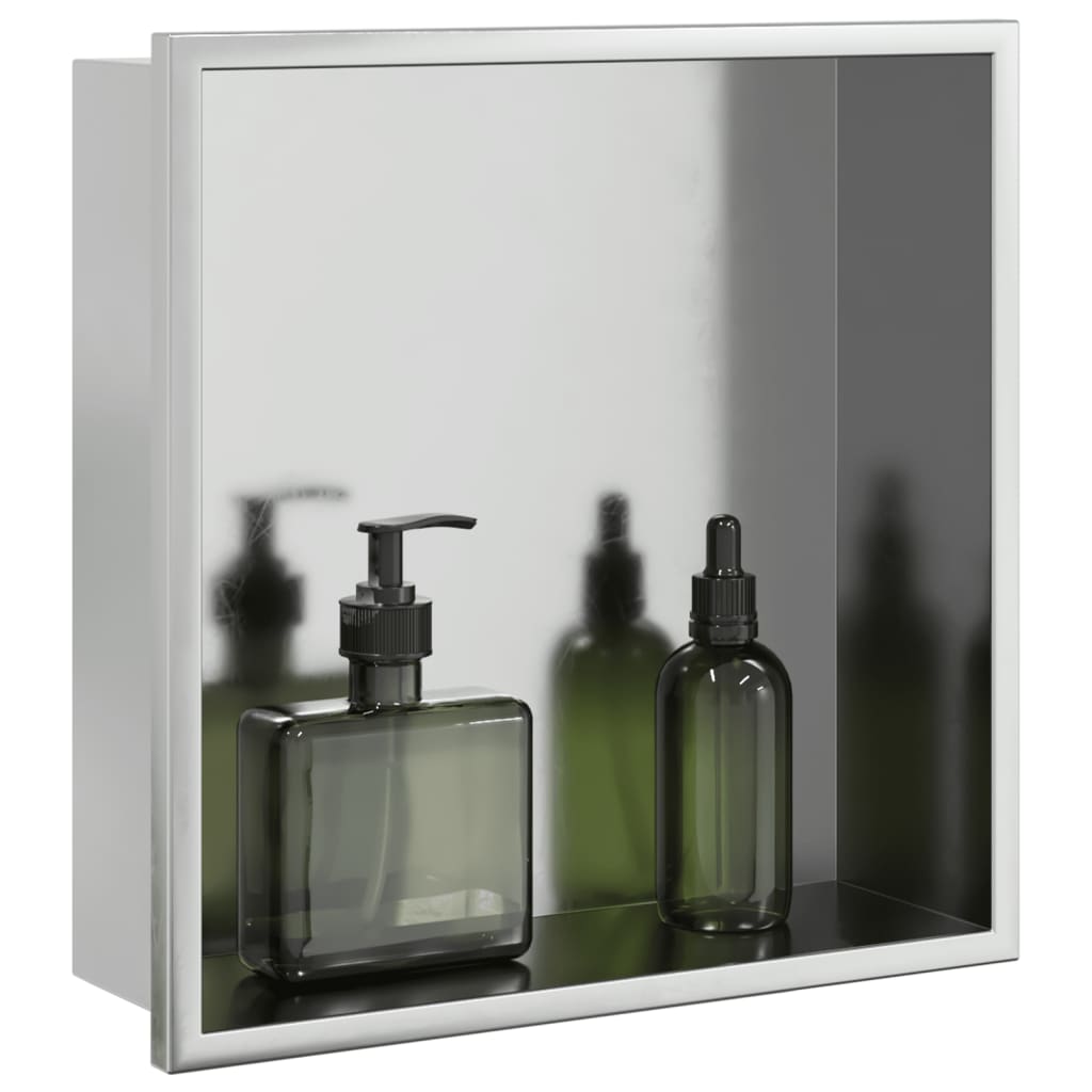 Shower Niche Brushed Silver 32x32x9 cm Stainless Steel - Direct Imports
