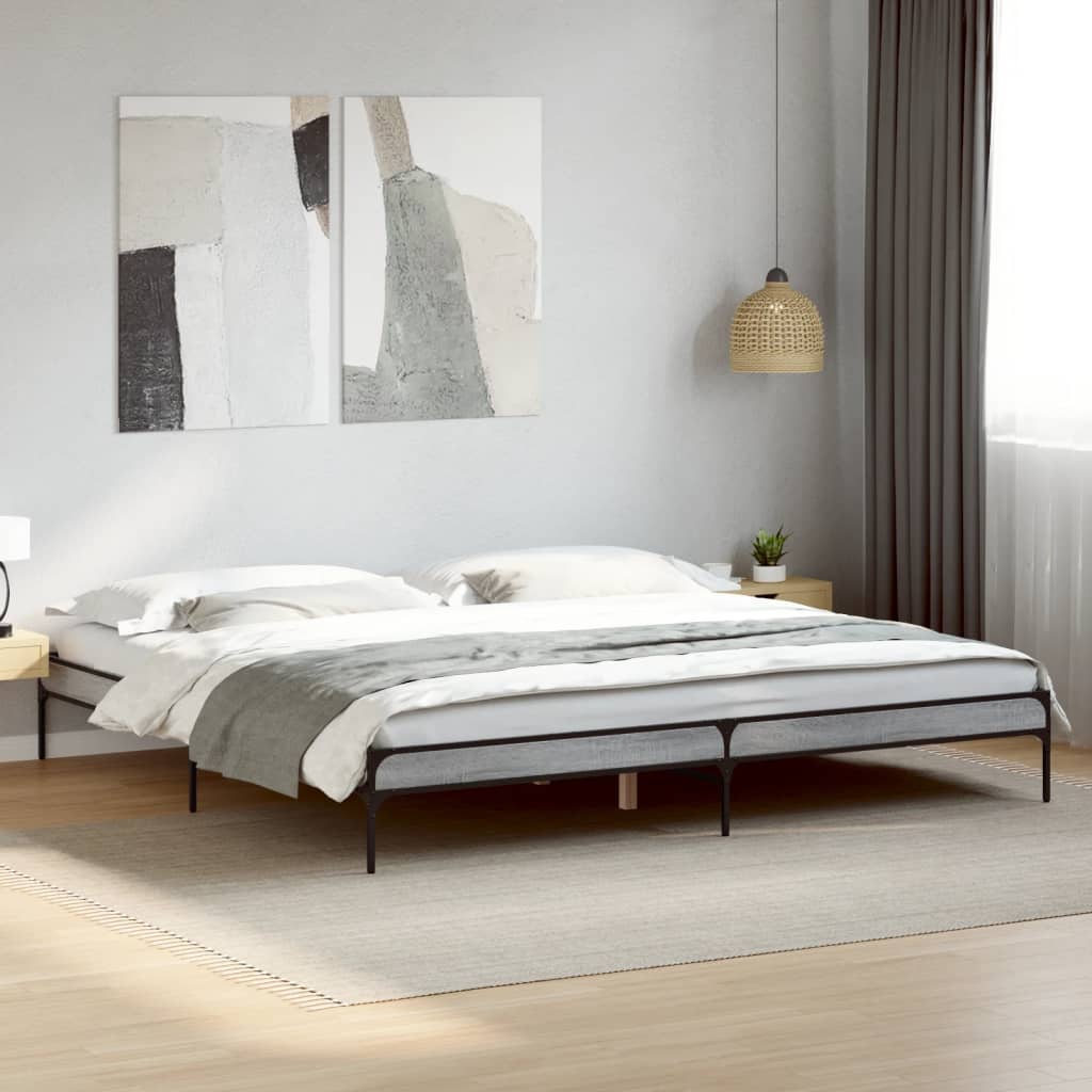 Bedframe Grey Sonoma 200x200cm - Discount Dealers