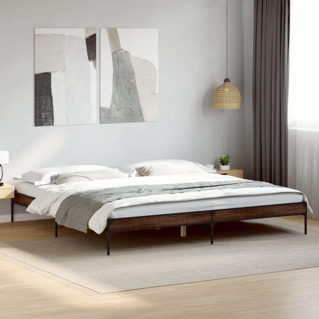 Bedframe Brown Oak 200x200cm - Sid & Sam