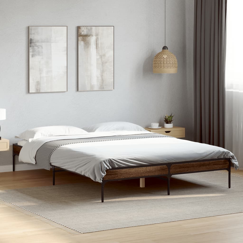 Bedframe Brown Oak 150x200cm King Size - Tyrell & Tyrell