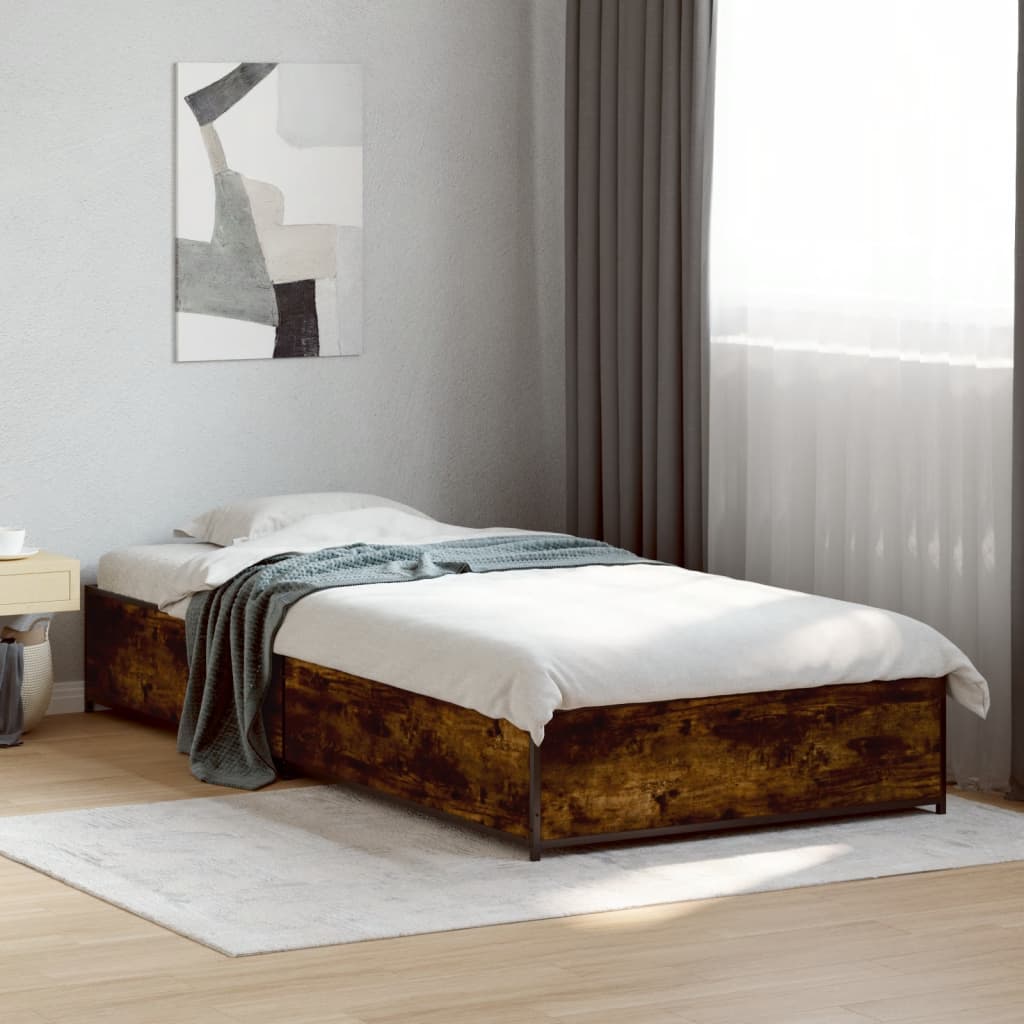 Bedframe Smoked Oak 75x190cm Small Single - Discount Dealers
