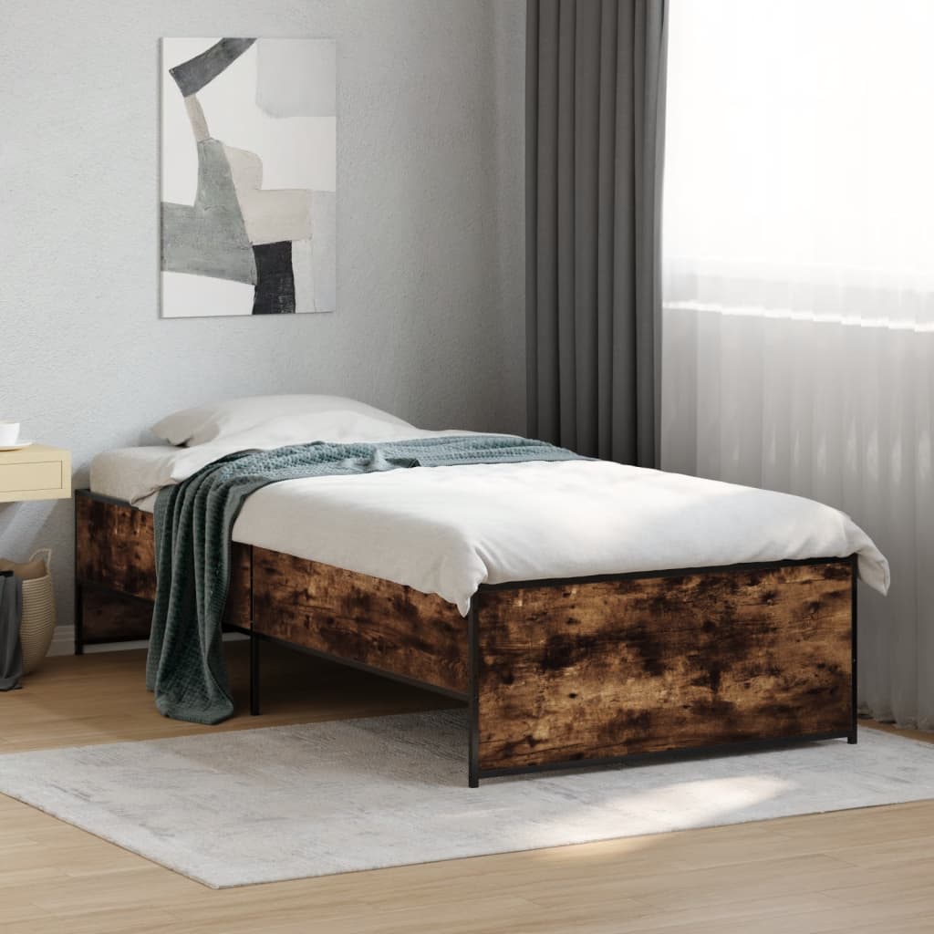 Bedframe Smoked Oak 75x190cm Small Single - Discount Dealers