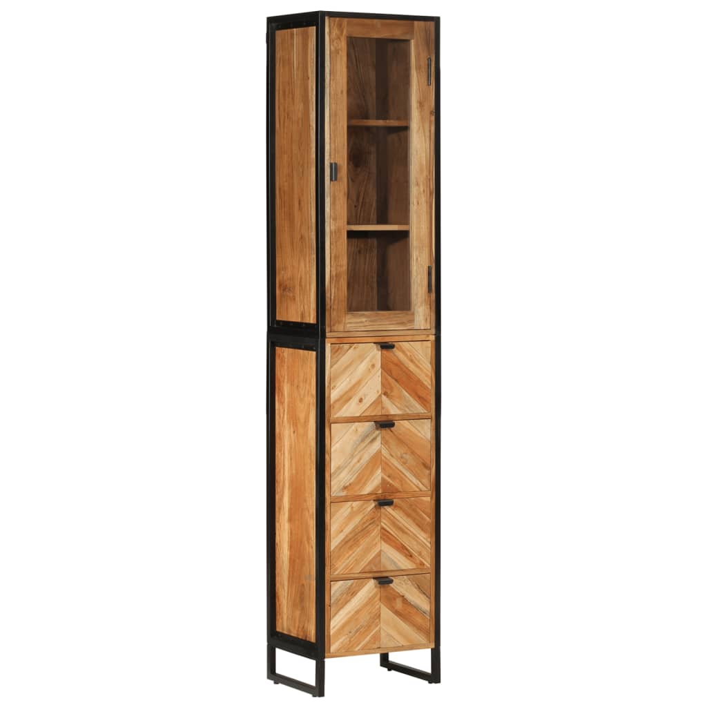 Bathroom Cabinet 40x27x190 cm Iron and Solid Wood Acacia - Merkel Designers