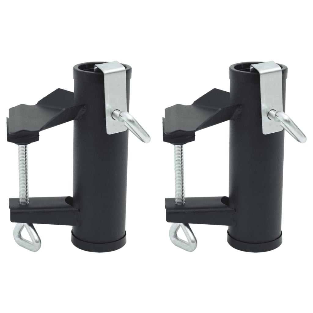 Umbrella Clamps for Balcony 2 pcs 25-38 mm Steel - Charlotte Dunes