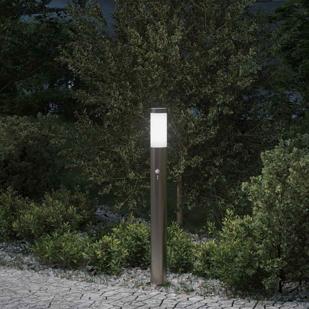 TONGLEN Bollard Light with Sensor 80 cm Stainless IP44 Steel - Design Hut