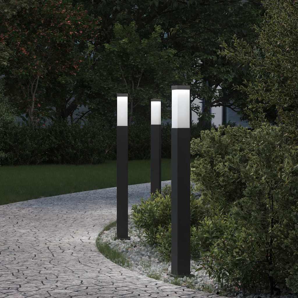 TONGLEN Bollard Lights 3 pcs 80 cm IP44 - Black - Design Hut