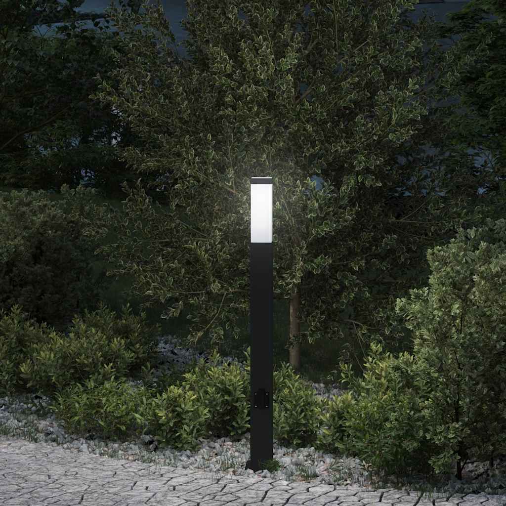 TONGLEN Bollard Light with Outlet 80 cm IP44 - Black - Design Hut