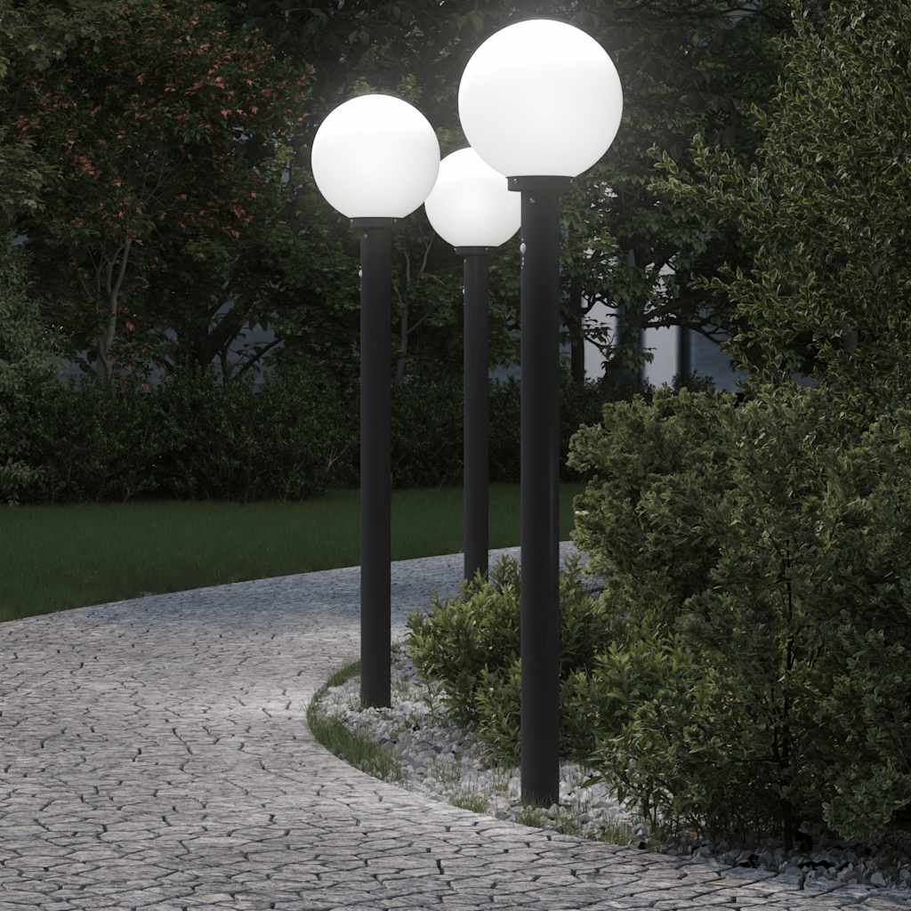TONGLEN Bollard Lights with Sensor 3 pcs 120 cm IP44 - Black - Design Hut
