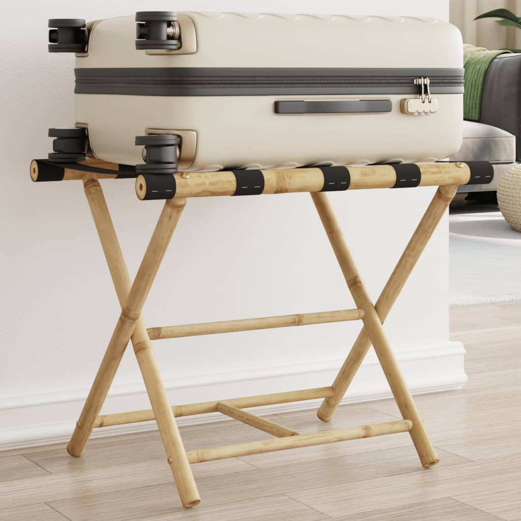 Folding Luggage Rack 62x42x50.5 cm Bamboo - Design Hut
