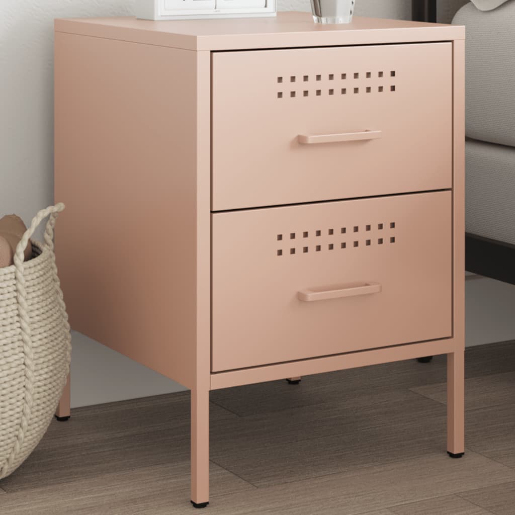 Bedside Cabinet Pink 36x39x50.5 cm Steel - Discount Dealers