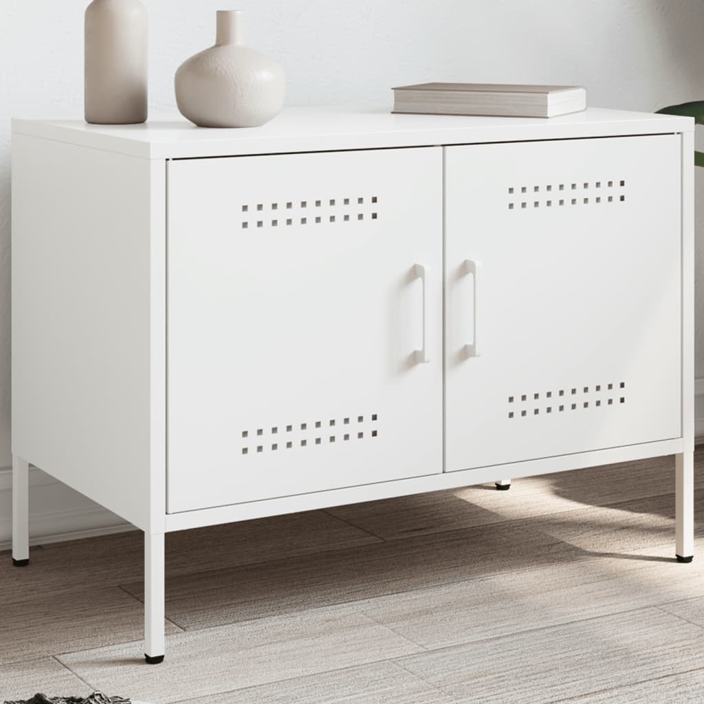 TV Cabinet White 68x39x50.5 cm Steel - Discount Dealers