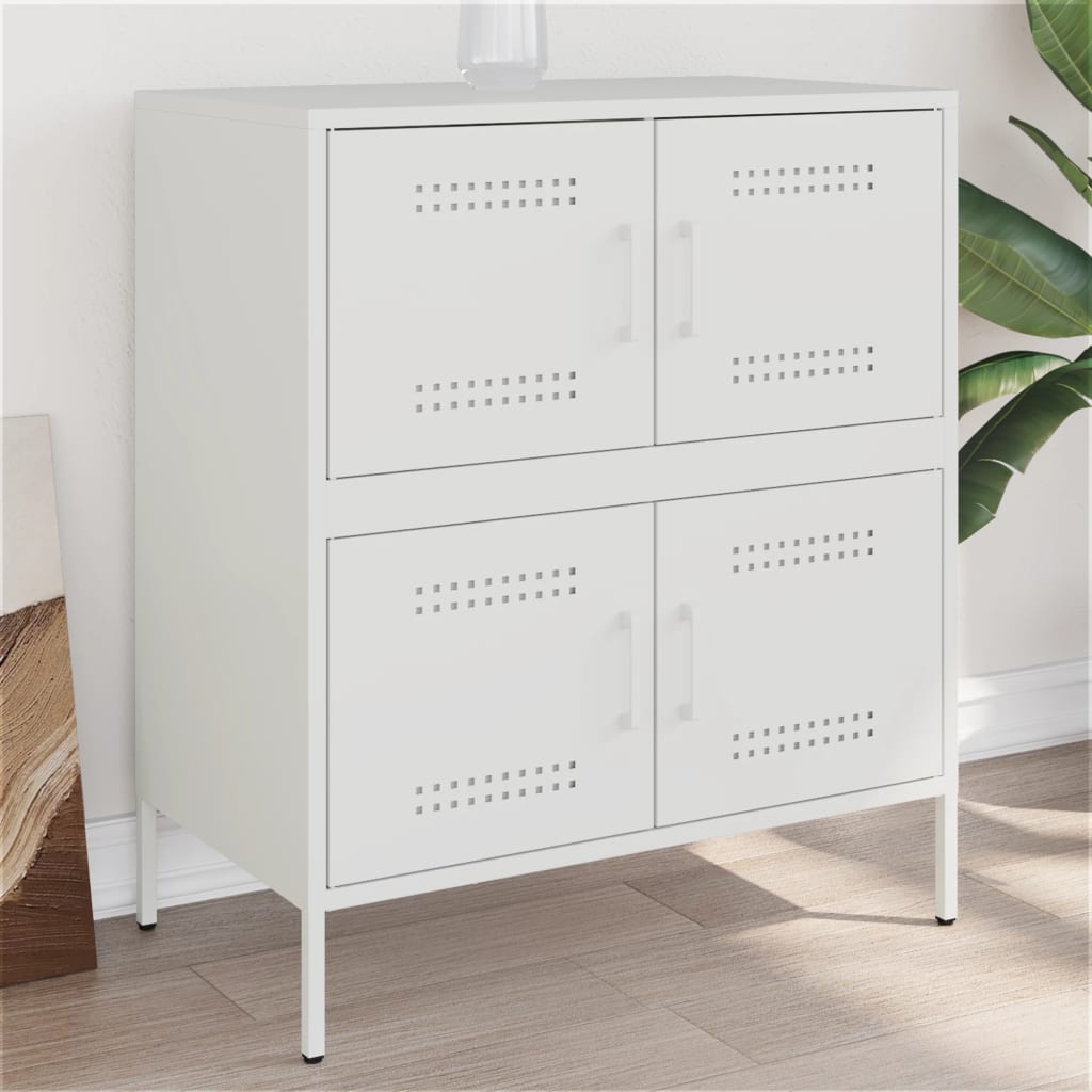 Sideboard White 68x39x79 cm Steel - Brittle & Co