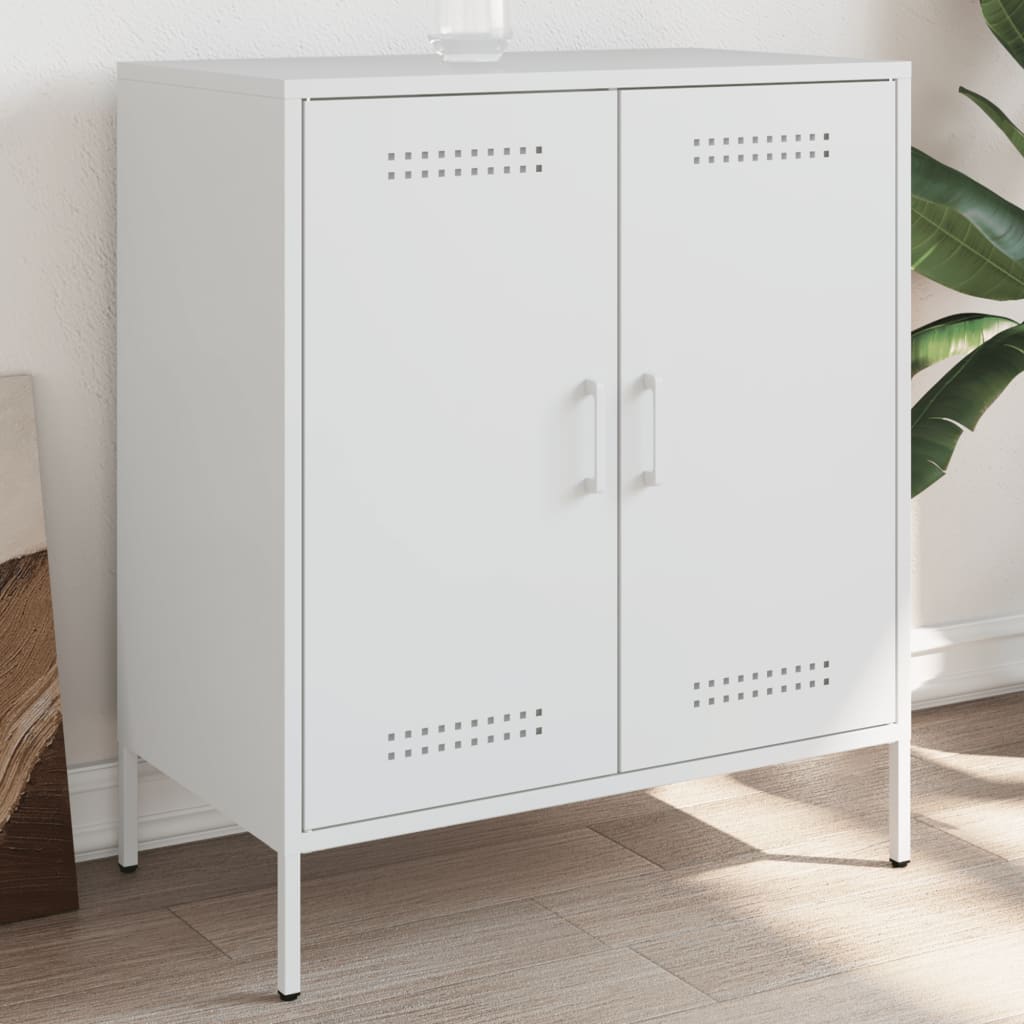 Sideboard White 68x39x79 cm Steel - Brittle & Co