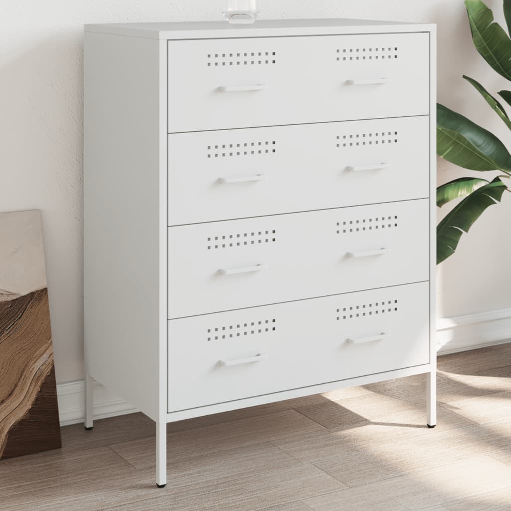 Sideboard White 68x39x89 cm Steel - Direct Imports
