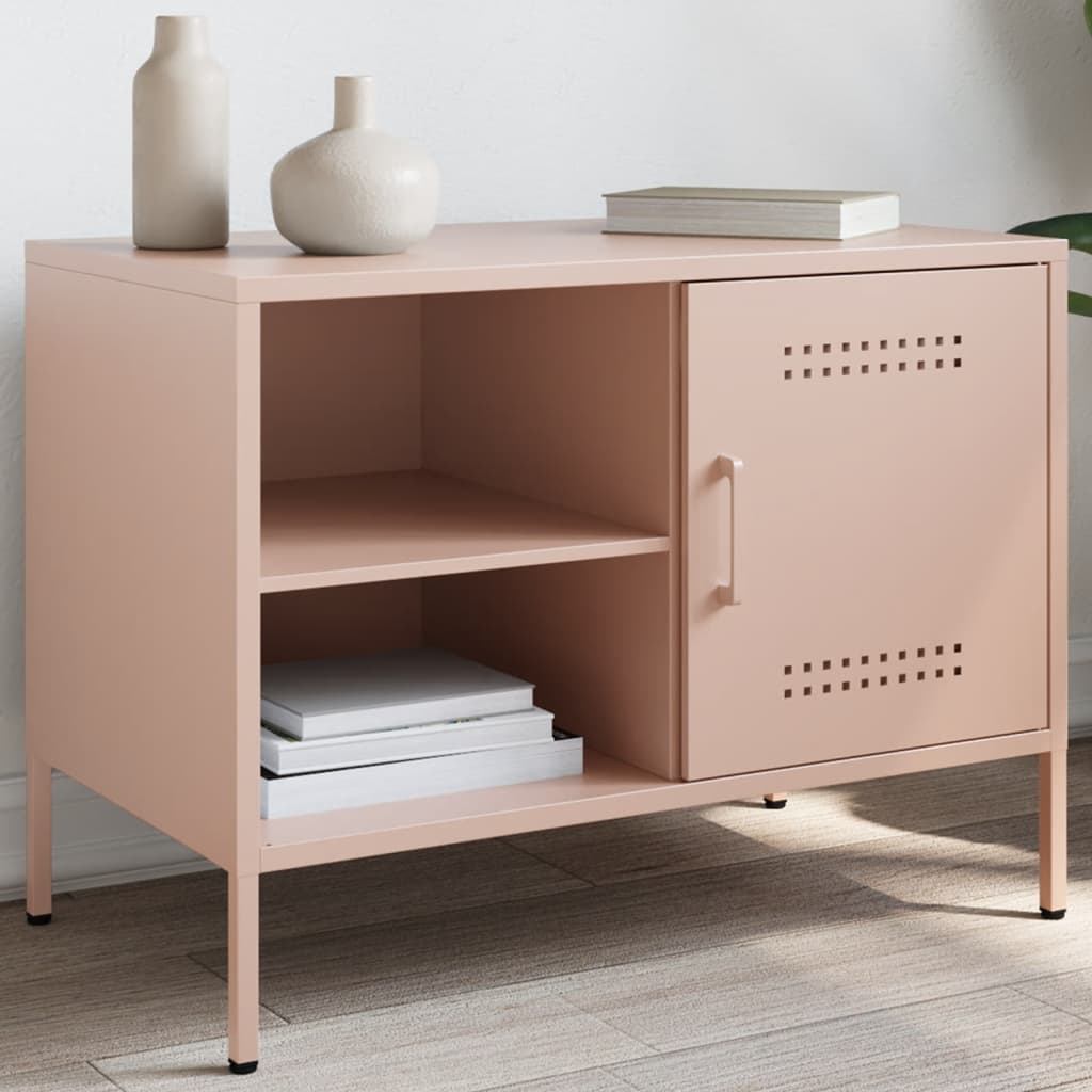 TV Cabinet Pink 68x39x50.5 cm Steel - vid-842996 - Discount Dealers