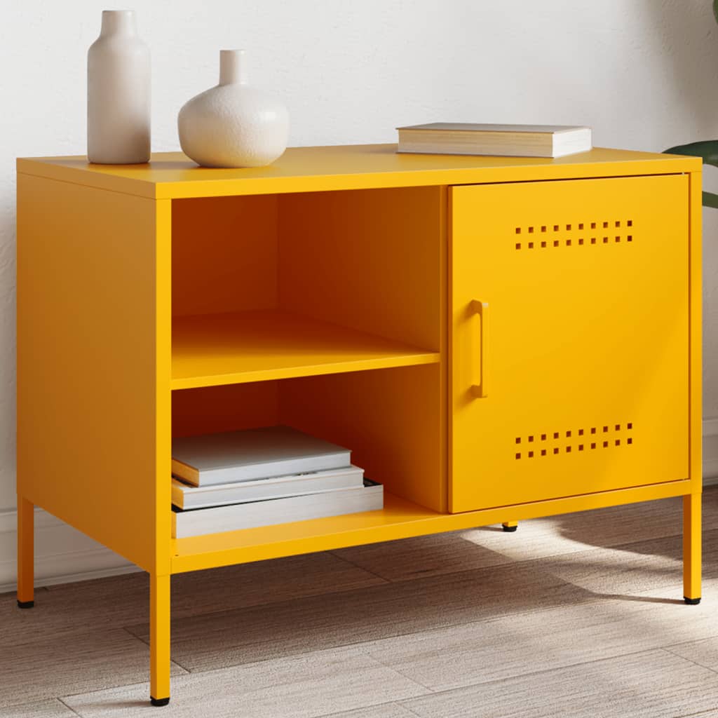 TV Cabinet Mustard Yellow 68x39x50.5 cm Steel - vid-843000 - Discount Dealers