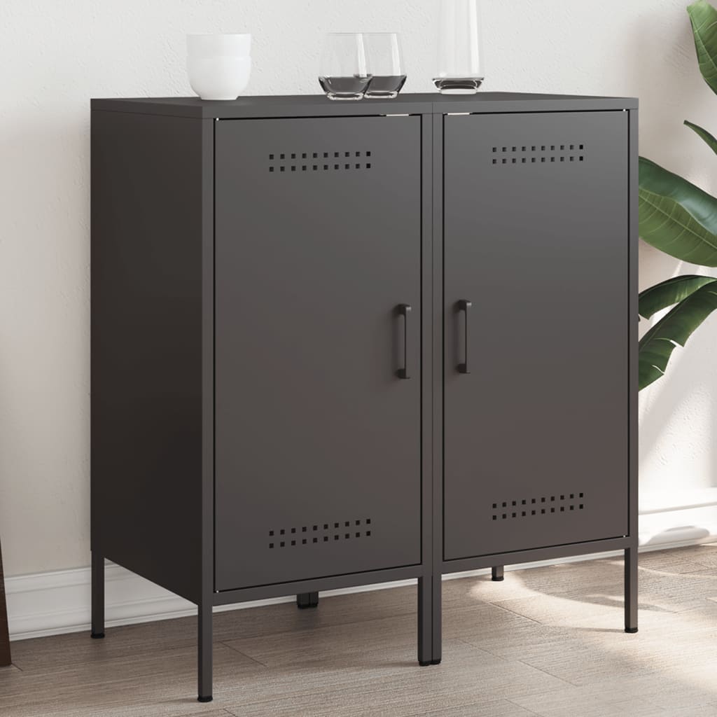 Sideboards 2 pcs Black 36x39x79 cm Steel - Decor Base
