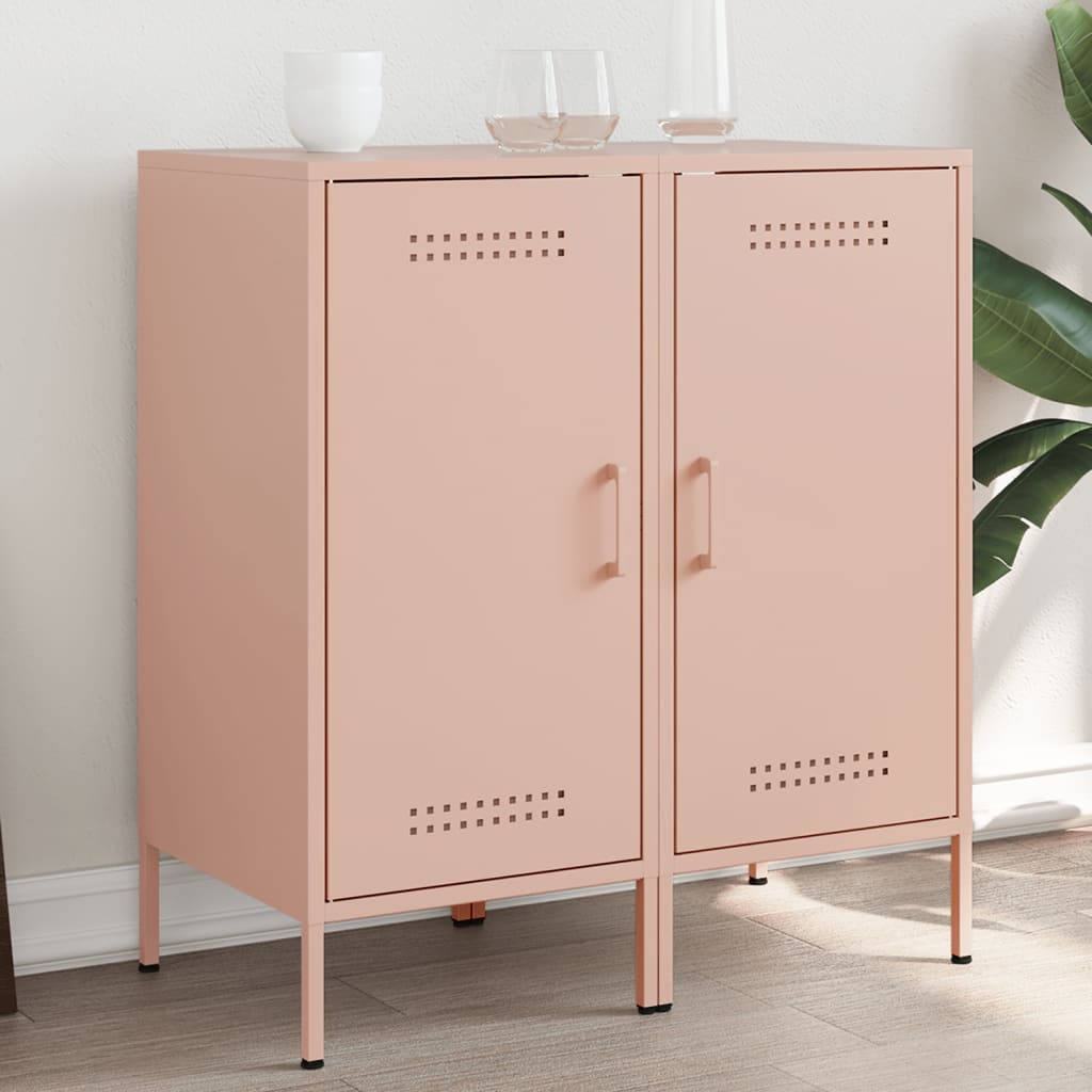 Sideboards 2 pcs Pink 36x39x79 cm Steel - Decor Base