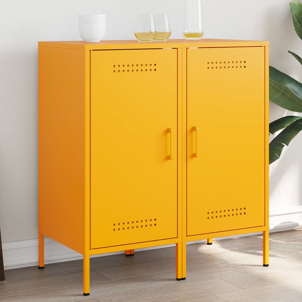 Sideboards 2 pcs Mustard Yellow 36x39x79 cm Steel - Decor Base