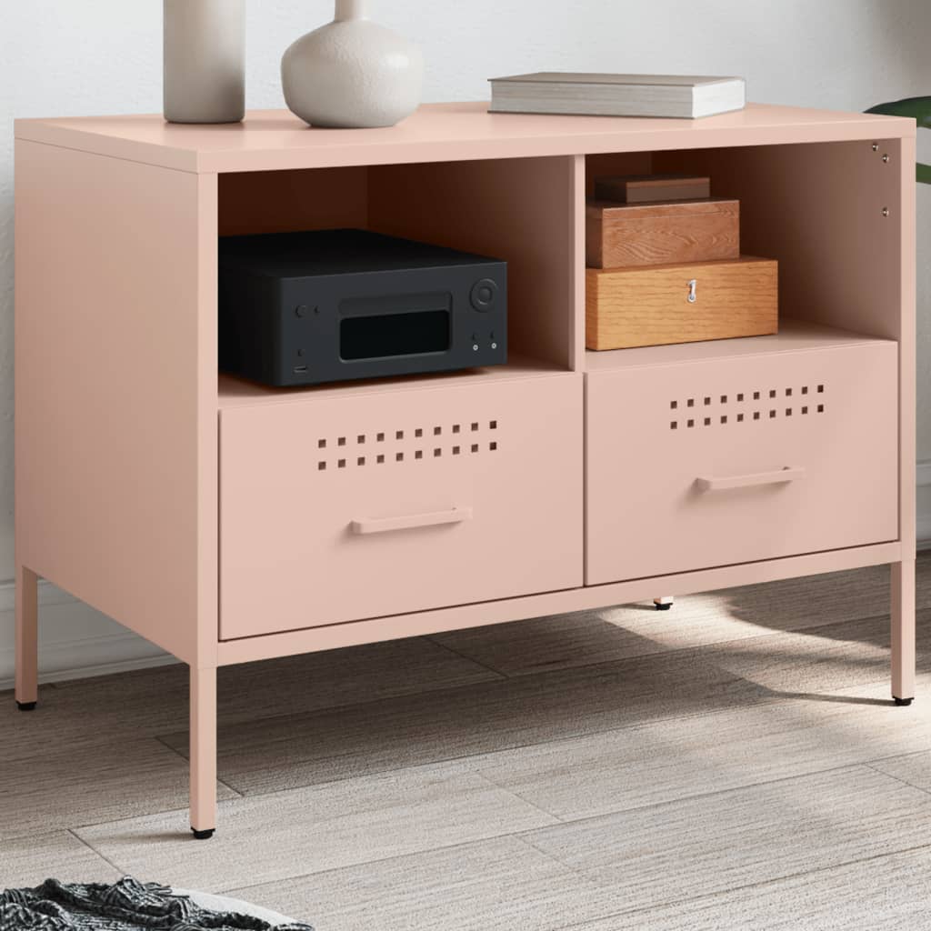 TV Cabinet Pink 68x39x50.5 cm Steel - vid-843044 - Discount Dealers