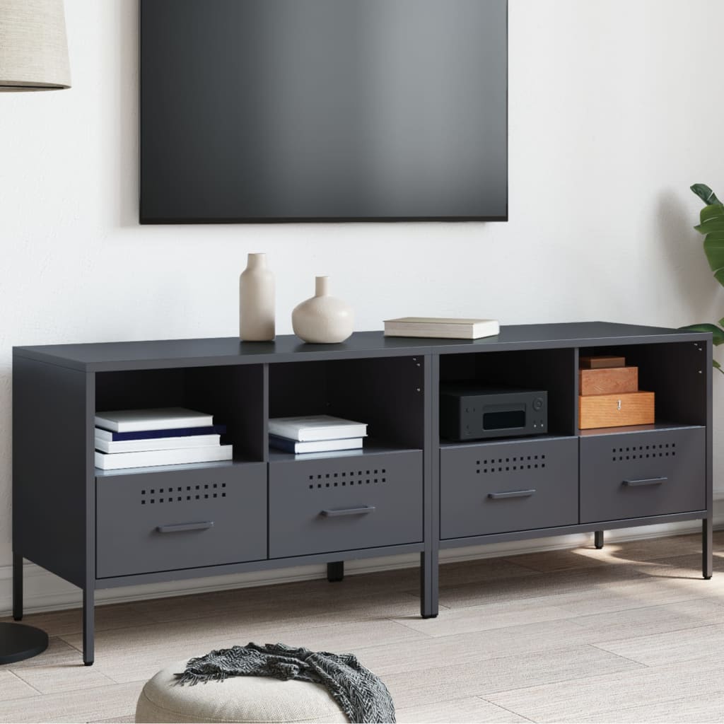 TV Cabinets 2 pcs Anthracite 68x39x50.5 cm Steel - Discount Dealers