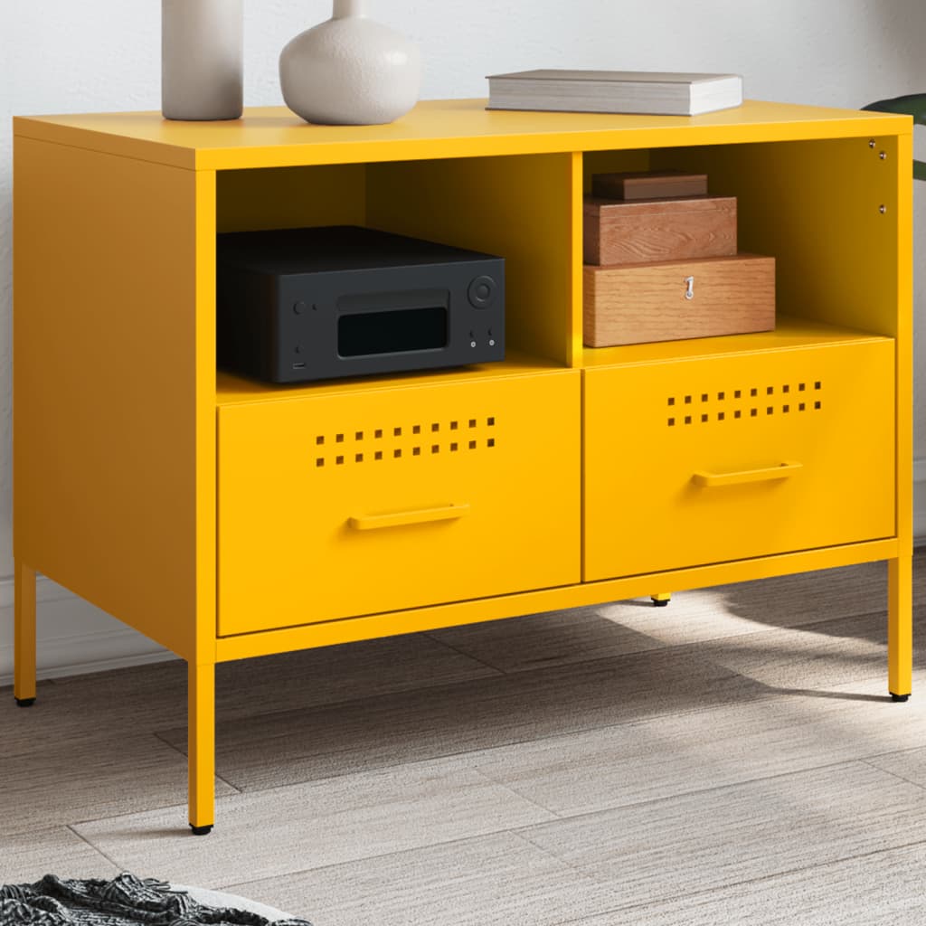 TV Cabinet Mustard Yellow 68x39x50.5 cm Steel - vid-843048 - Discount Dealers